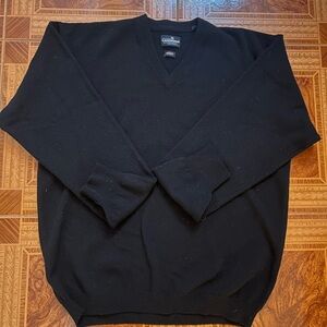 100% Lambswool Size Large V-Neck Sweater by Evergreen Expert Makers